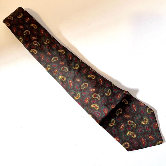 Brittany Ltd. Chicago Vintage Brown Paisley 100% Silk Necktie - Picture 3 of 5